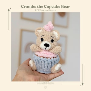 Crumbs the Cupcake Bear / Gender Reveal Cupcake / Häkelmuster / Amigurumi / PDF / digitaler Download