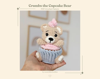 Crumbs el Oso Cupcake / Cupcake para Revelar el Género / Patrón de Crochet / Amigurumi / PDF / Descarga Digital