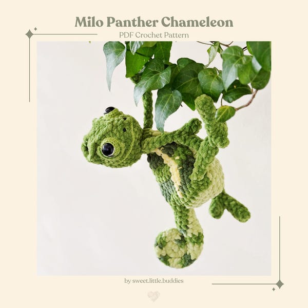 Patron au crochet Milo la panthère caméléon : Amigurumi (Patron PDF)