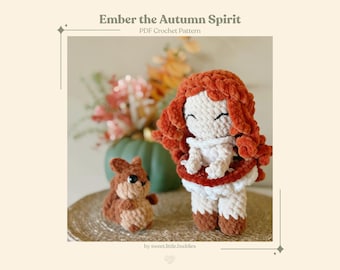 Amigurumi Doll Crochet Pattern: Ember and Squirrel (PDF Download)