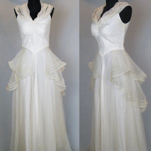 1930s Wedding Dress, Vintage 30s Dress, 30s Satin and Net Lace Bridal ...