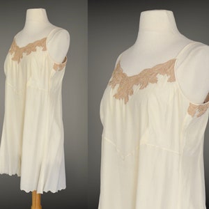 Vintage 1920s Step In, 20s Chemise Combination, 1920s Silk Ecru Lace Lingerie, image 4