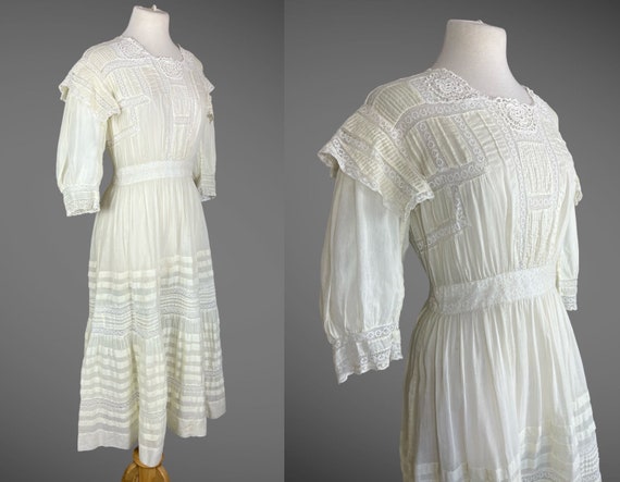 1910s Lingerie Dress, Edwardian Dress, Antique Pa… - image 7