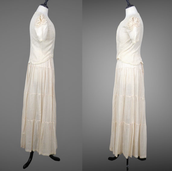 1940s Sheer Cotton Dress Set, Vintage 40s Maxi Sk… - image 4