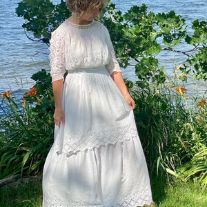 Edwardian Dress Antique 1900s 1910s Whitework Embroidered - Etsy