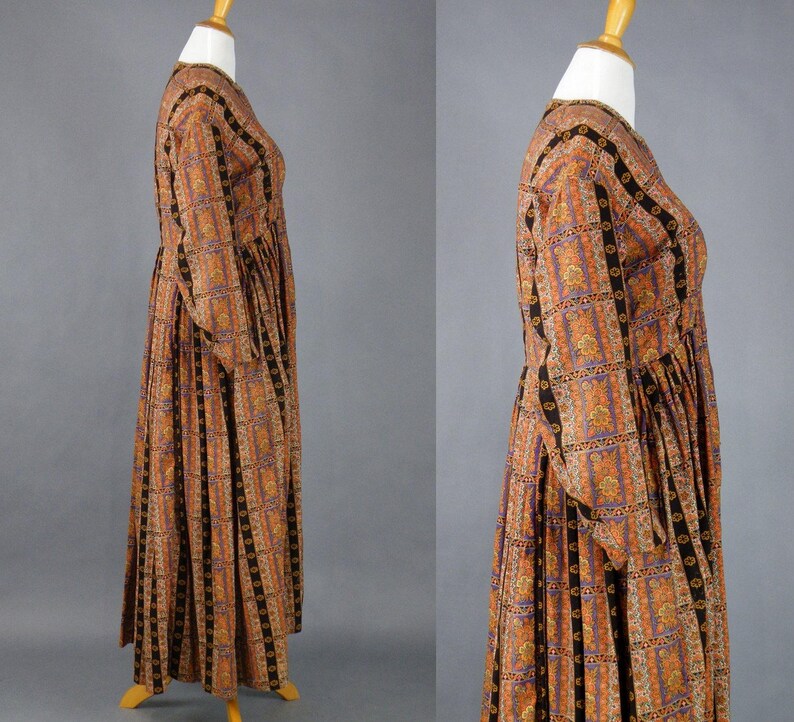 Antique Victorian Wool Paisley Dress 1800s Dress Paisley image 5