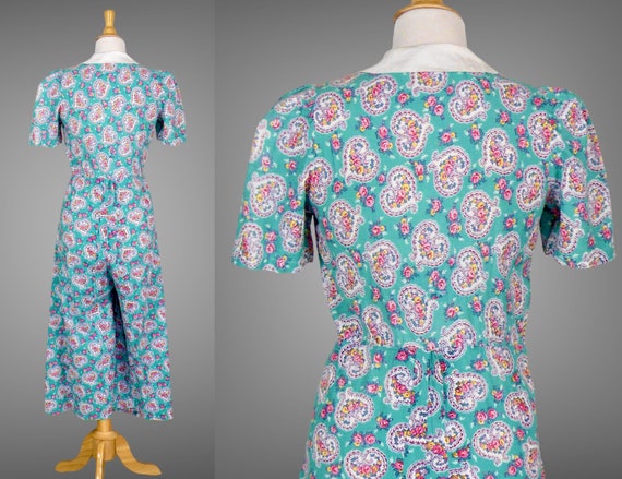 Rare 1930s Floral Print Cotton Jumpsuit, Vintage … - image 5