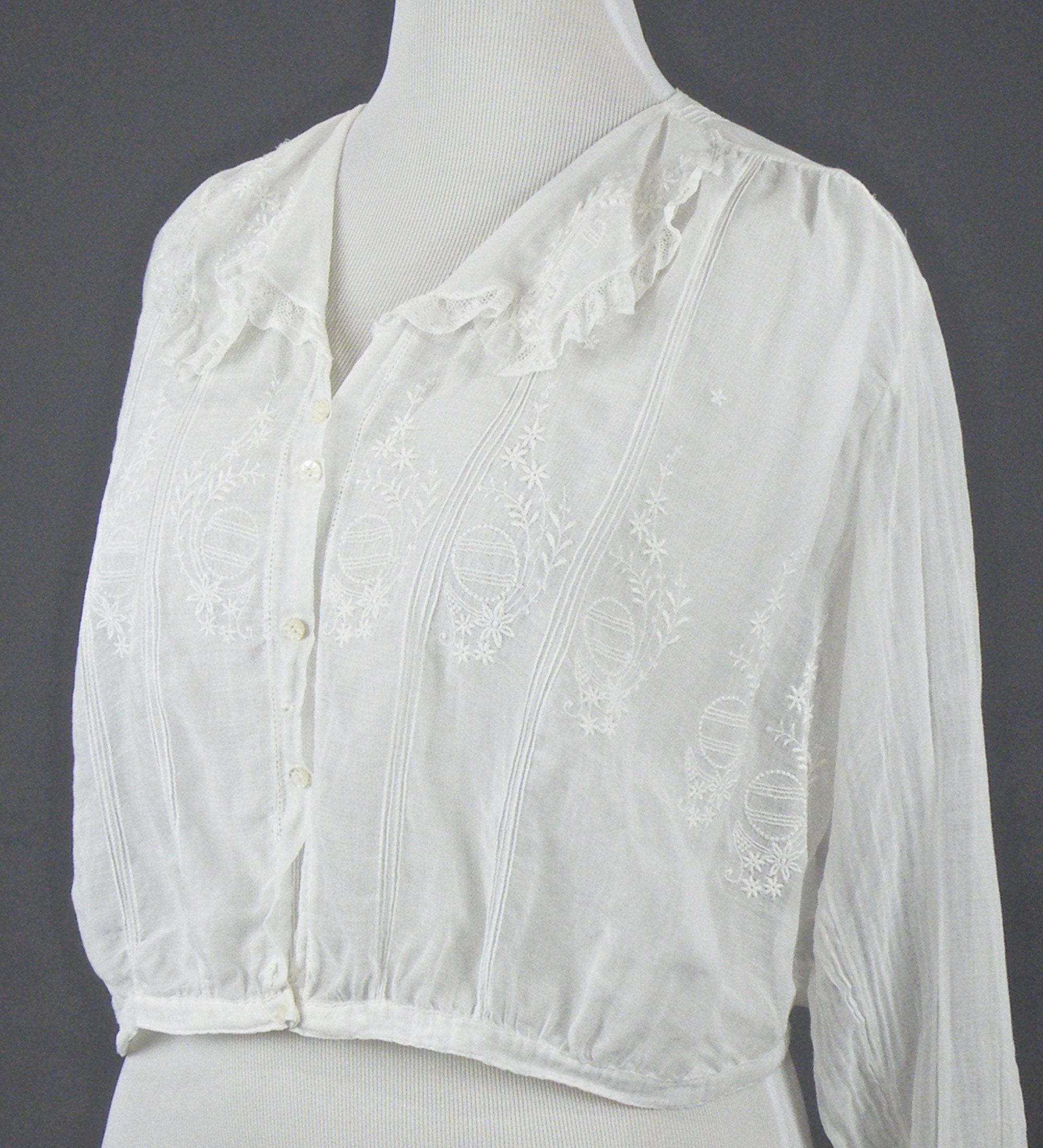 white cotton blouse with lace