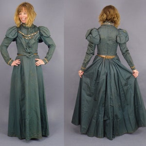 1890s Embellished Victorian Dress Antique 19th Century Green - Etsy