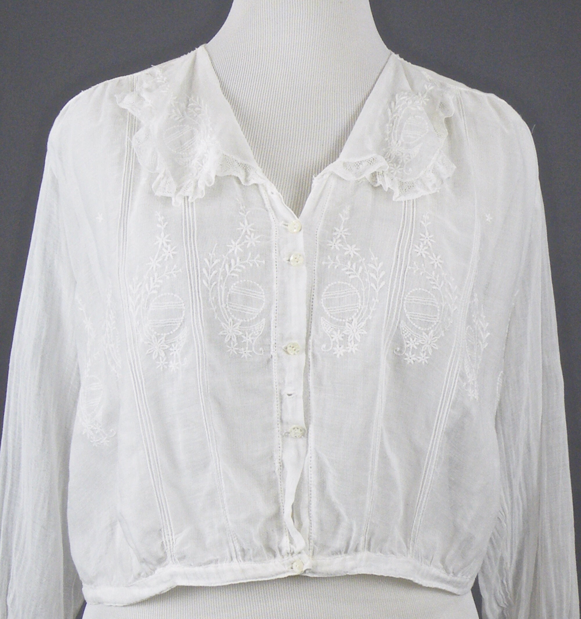 white cotton blouse with lace