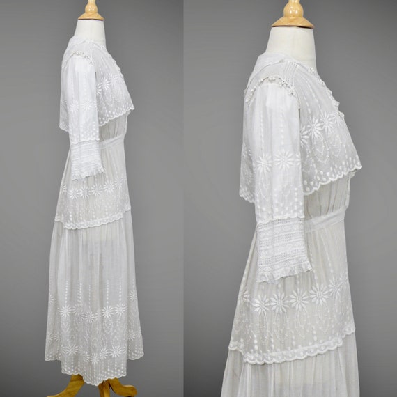 Antique Edwardian Dress, 1910s Lingerie Dress, Da… - image 7