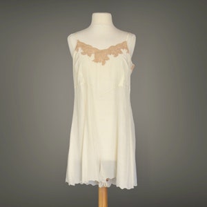 Vintage 1920s Step In, 20s Chemise Combination, 1920s Silk Ecru Lace Lingerie, image 1
