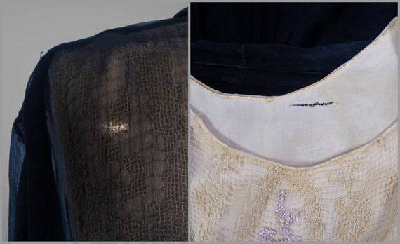 Vintage 1920s Dress, 20s Beaded Net Silk Dress, G… - image 9