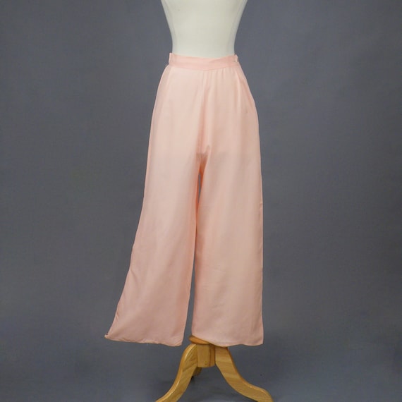 Vintage 1930s Pink Rayon Pajama Pants, 30s Wide Le