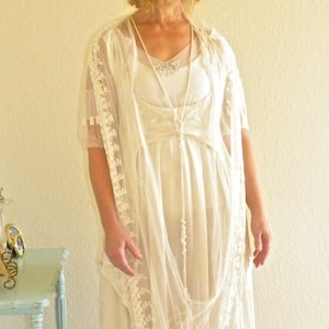 Antique Edwardian Wedding Dress, Titanic Era 1910s 1920s Beaded Silk and Lace Bohemian Dress, Downton Abbey