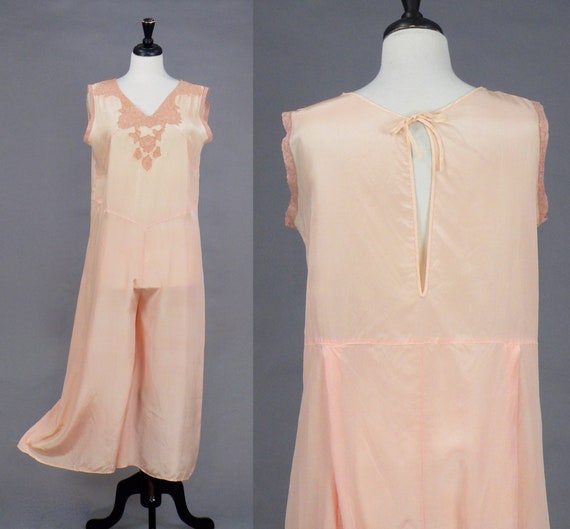 Vintage 1930s Lounging Pajamas, Art Deco Wide Leg