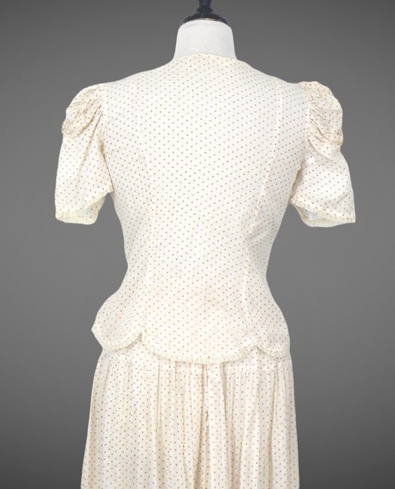 1940s Sheer Cotton Dress Set, Vintage 40s Maxi Sk… - image 6
