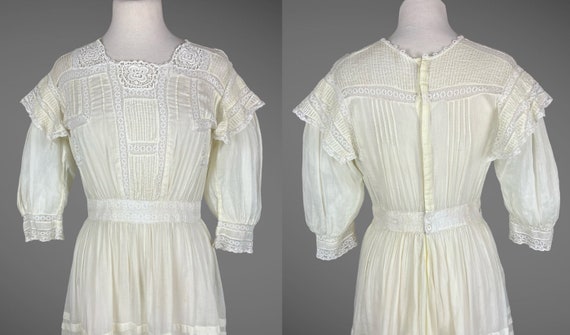 1910s Lingerie Dress, Edwardian Dress, Antique Pa… - image 3