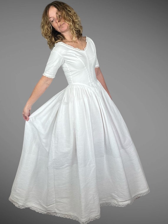 Rare 1840s 1850s Victorian Petticoat Dress Underd… - image 8