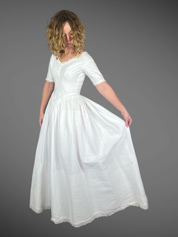 Rare 1840s 1850s Victorian Petticoat Dress Underd… - image 4