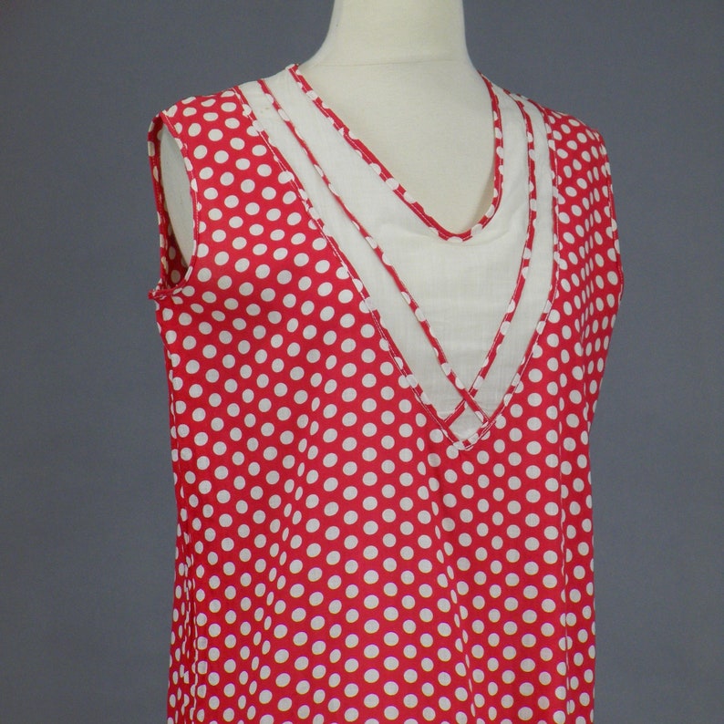 Vintage 1920's Cotton Polka Dot Dress 20s Day Dress Red | Etsy