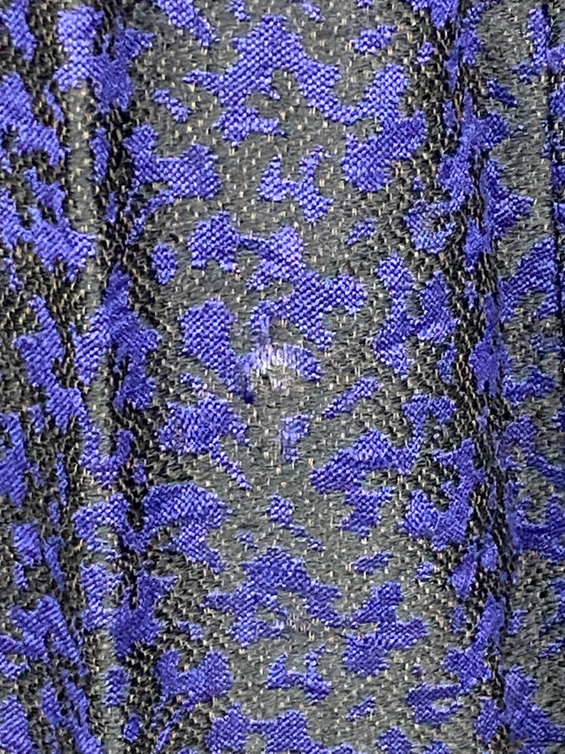 Antique Victorian Skirt, 1900s Purple Indigo Silk Wool Trained Skirt, Small 26 Waist image 9