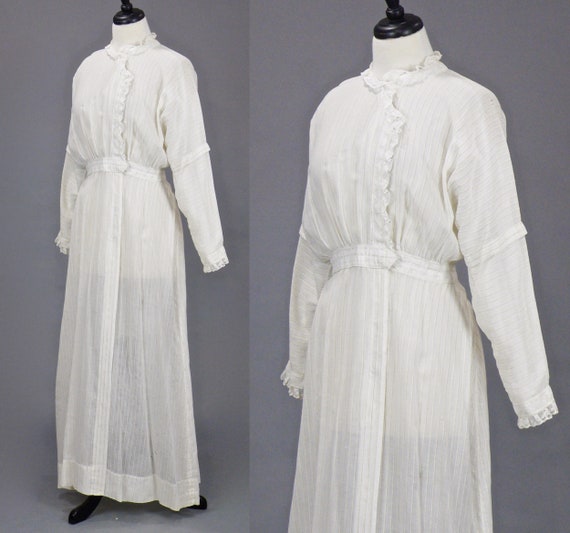 Edwardian Dress, 1900s 1910s Cotton Lawn Dress, A… - image 3