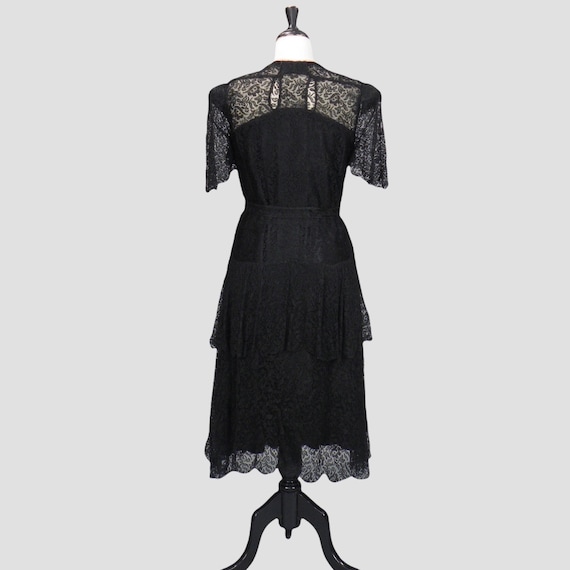 1930s Dress, Vintage 30s Lace Tiered Peplum Dress… - image 7