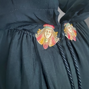 Vintage 1920s Egyptian Embellished Cape, 20s Flapper Cloak
