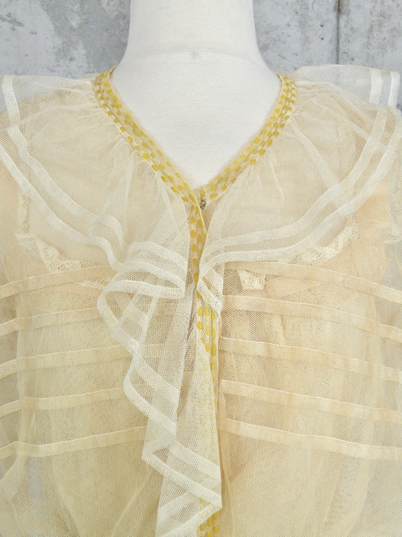 Edwardian Blouse, Antique 1900s Net Lace Blouse w… - image 2