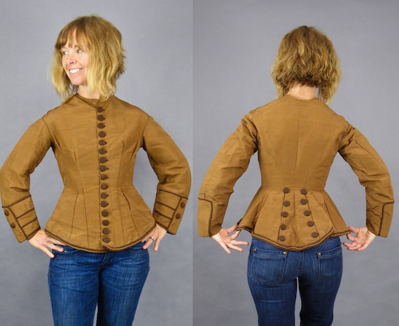 Victorian Jacket, Antique 1800s Women's Silk Jacke