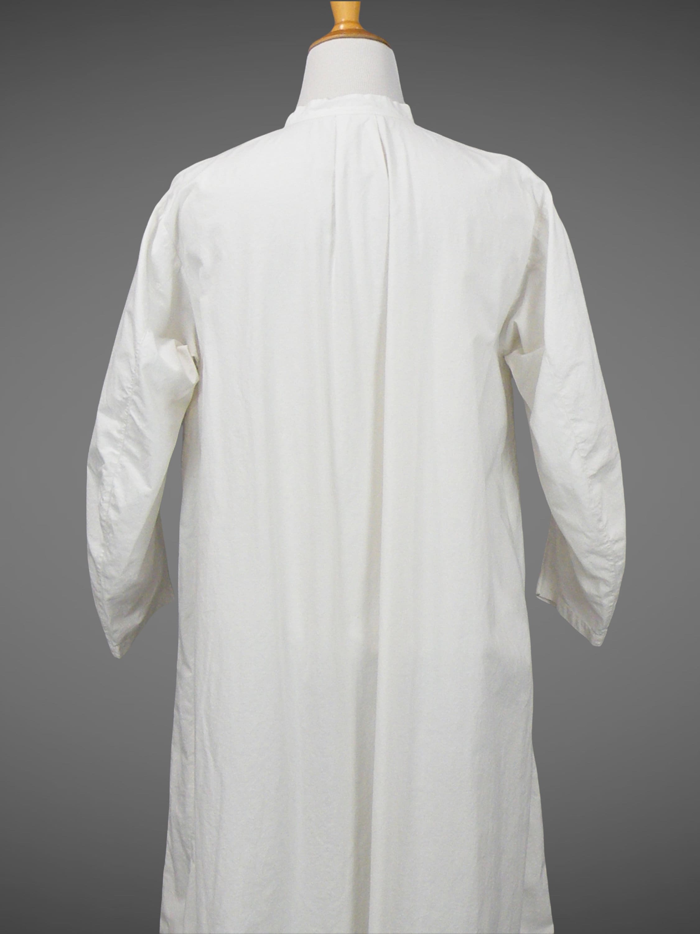 Victorian Edwardian White Cotton Linen Nightshirt Antique Long Sleeve Nightdress Men s Antique Nightgown Sleepwear