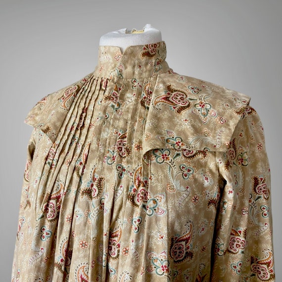 1890s Victorian Paisley Wrapper Blouse Dressing J… - image 5
