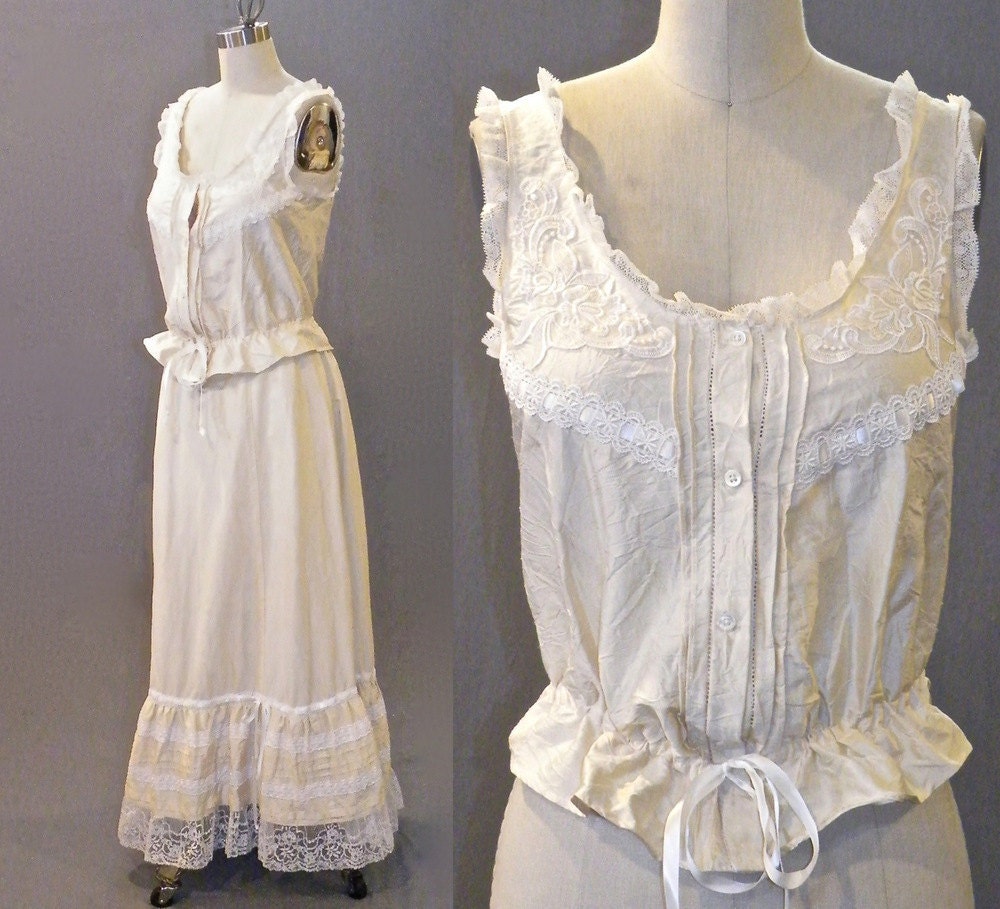 Edwardian Wedding Dress, Antique Inspired 1900s Tea Dress
