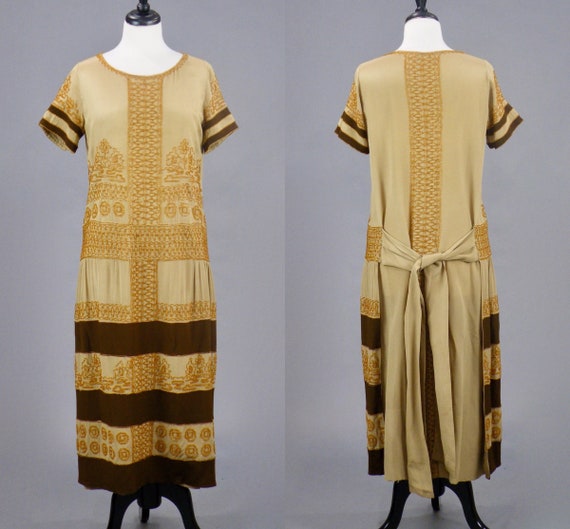 1920s Beaded Dress, 20s Dress, Antique 1920s Egypt