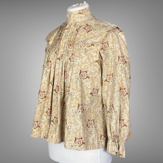 1890s Victorian Paisley Wrapper Blouse Dressing J… - image 4