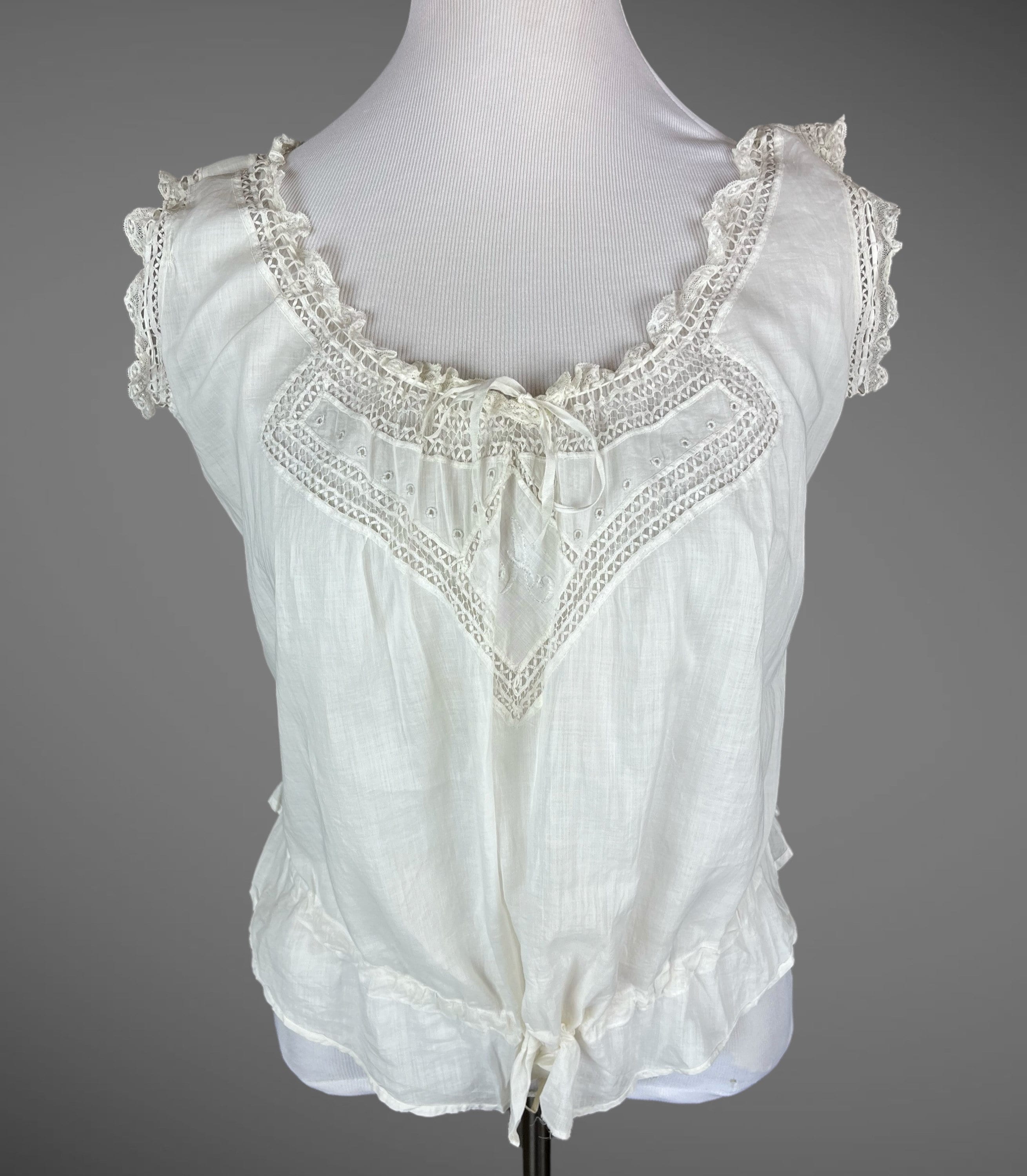 Antique Corset Cover, 1900s Edwardian Gibson Girl Camisole