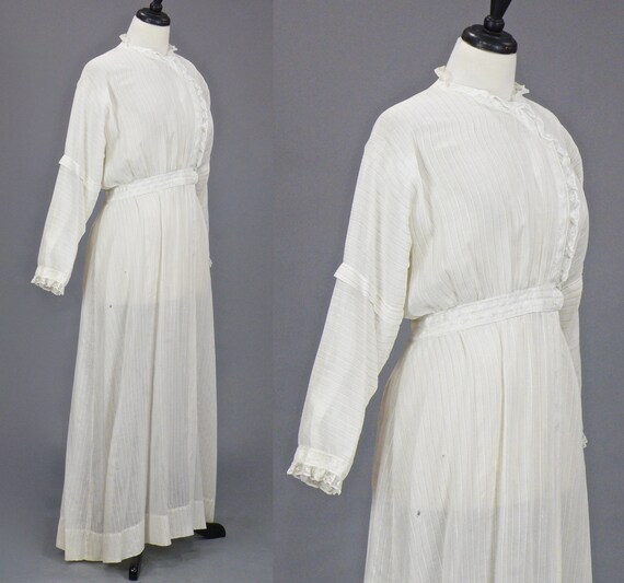 Edwardian Dress, 1900s 1910s Cotton Lawn Dress, A… - image 5