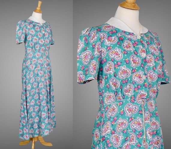 Rare 1930s Floral Print Cotton Jumpsuit, Vintage … - image 6