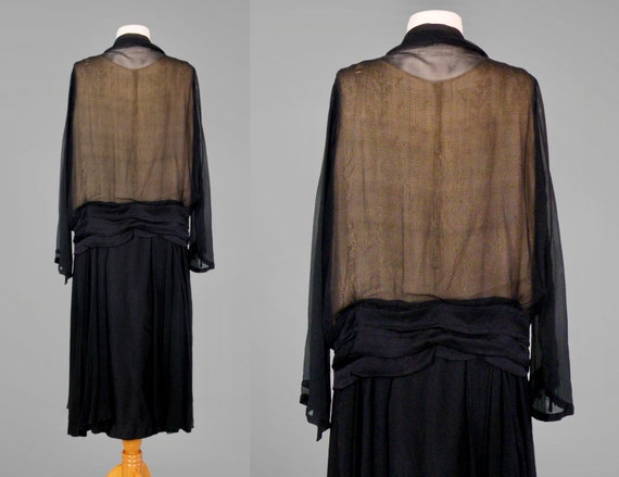 Vintage 1920s Dress, 20s Beaded Net Silk Dress, G… - image 5