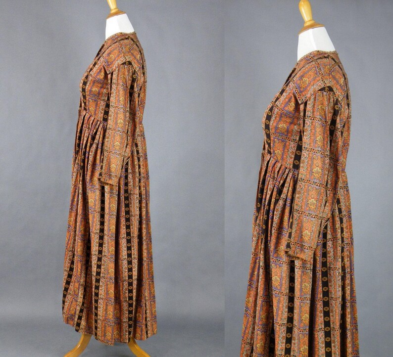 Antique Victorian Wool Paisley Dress 1800s Dress Paisley image 4