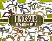Dinosaur Play Mats | Printable Homeschool Activity Mats | Dough Clay Mats | Dino Busy Book Kindergarten