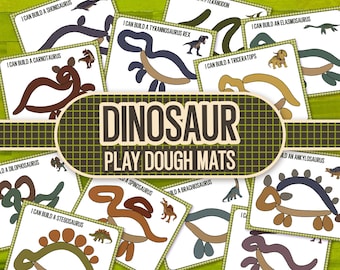 Tapetes de juego de dinosaurios / Tapetes de actividades para la educación en el hogar imprimibles / Tapetes de arcilla / Libro de actividades de dinosaurios para jardín de infantes