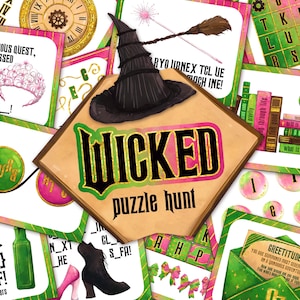 Wicked Puzzle Hunt | Treasure Hunt Clues | Birthday Party Printables for Kids | Instant Digital Download | Wicked Wizard Scavenger Hunt DIY