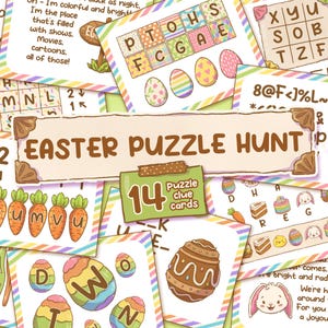 Ostern Puzzle Jagd | Schatzsuche Party Spiel | Ostereiersuche | Schnitzeljagd Hinweise | Familienurlaub Aktivität | Escape Room DIY