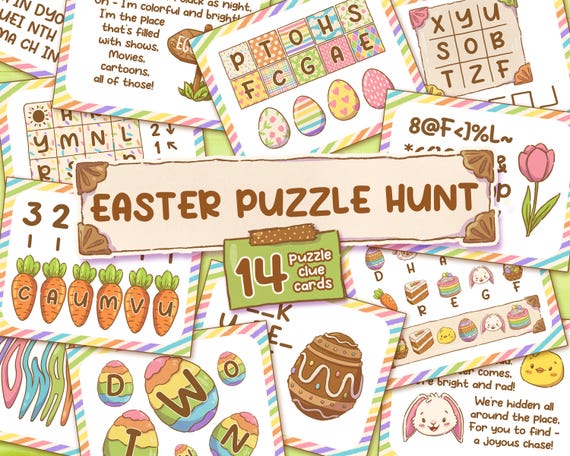 Easter Puzzle Hunt | Printable Treasure Scavenger Game (PDF)