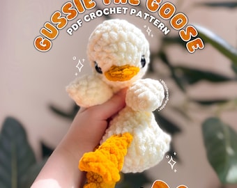 Gussie the Goose Snuggler Crochet Pattern | Amigurumi Plushie Now Sew Amigurumi | Baby Bird Animal Farm Toy Lovey