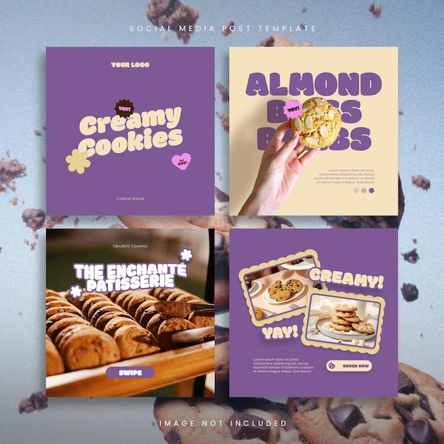 Bakery Instagram Post Templates Canva Social Media Bundle Editable ...