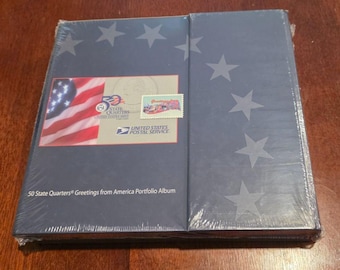 Álbum de sellos de 50 monedas de 25 centavos de los 50 estados de EE. UU. (solo álbum)