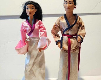 Mulan e Li Shang Disney Princess Barbie Dolls Coleção Clássica Edição 1997